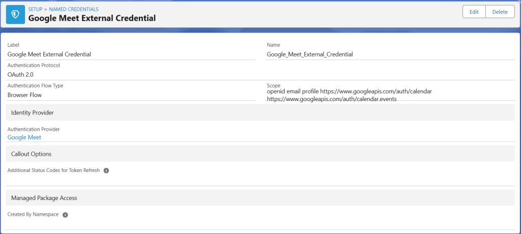 Salesforce External Credential Setup