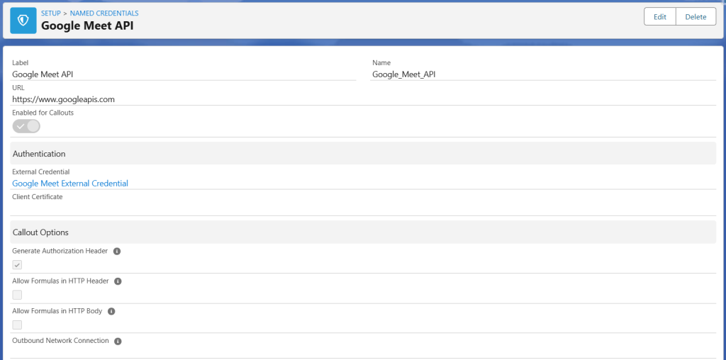 Salesforce Named Credentials Setup